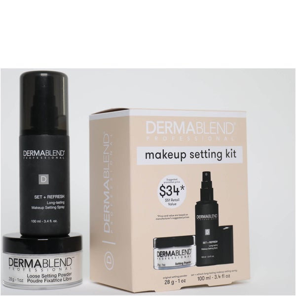 Dermablend Make Up Setting Gift Set with Setting Powder and Setting Spray - Limited Edition (Worth $51)