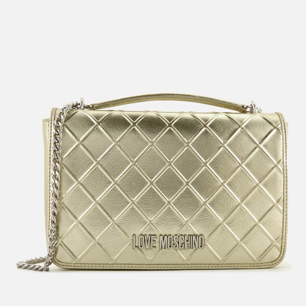 Love Moschino Women's Quilted Shoulder Bag - Gold