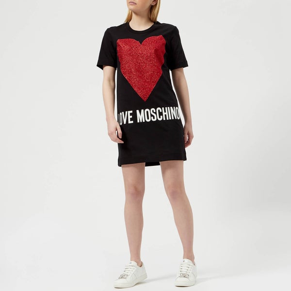 Love Moschino Women's Logo Heart T-Shirt Dress - Black