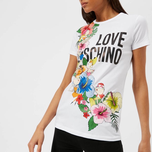 Love Moschino Women's Garland T-Shirt - Optical White