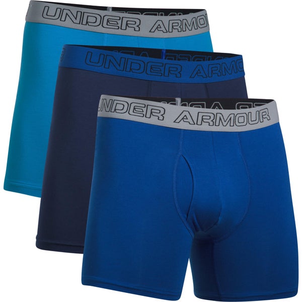 Under Armour Men's 3 Pack Charged Cotton 6 Inch Boxerjock - Blue