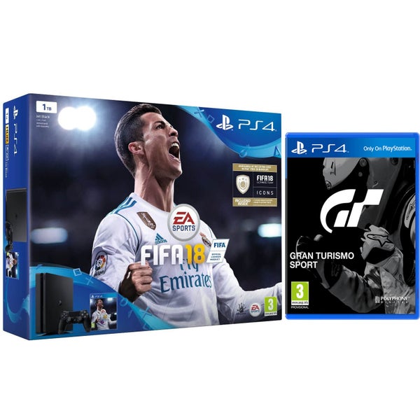 Sony PlayStation 4 Slim 1TB With FIFA 18 & GT Sport