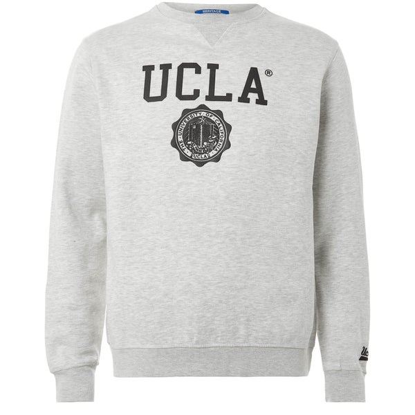 Sweat Homme Logo Lauther UCLA - Gris Clair Chiné