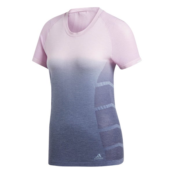 adidas Women's Ultra Wool Running T-Shirt - Pink/Indigo