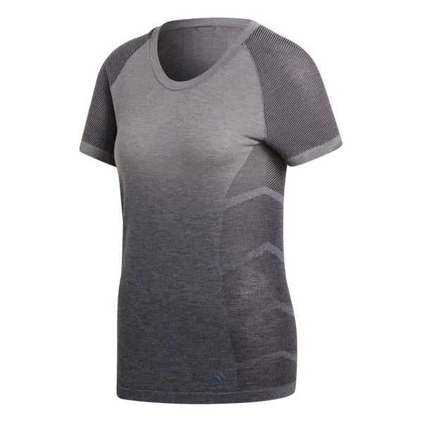 adidas Women's Ultra Wool Running T-Shirt - Grey/Black