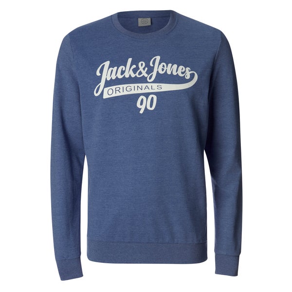 Jack & Jones Men's Originals Galions Large Logo Sweatshirt - Bleached Denim