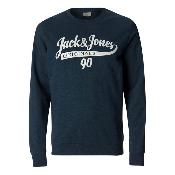 Jack & Jones Men's Originals Galions Large Logo Sweatshirt - Dark Denim