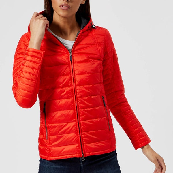Barbour Women's Haven Field Quilt Jacket - Signal Orange/Navy