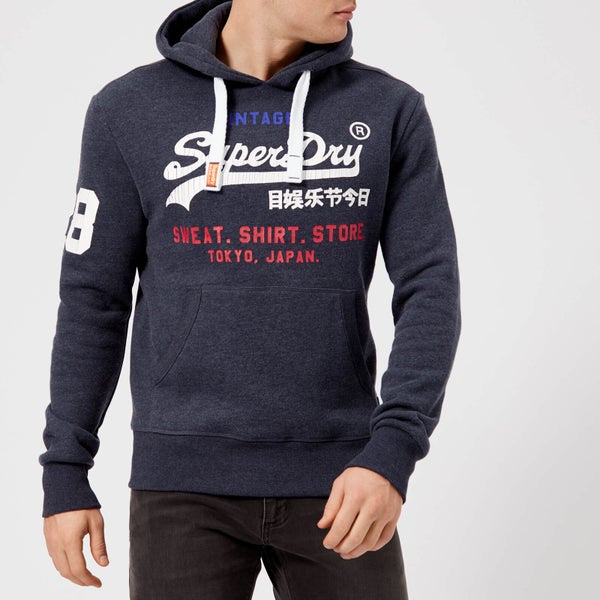 Superdry Men's Store Tri Hood Sweatshirt - Aurora Navy