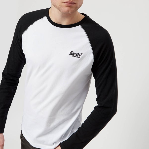 Superdry Men's Orange Label Baseball Long Sleeve T-Shirt - Black/Optic White