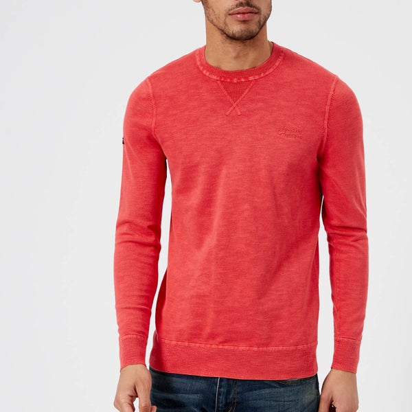 Superdry Men's Garment Dye L.A. Crew Top - Washed Pillar Red