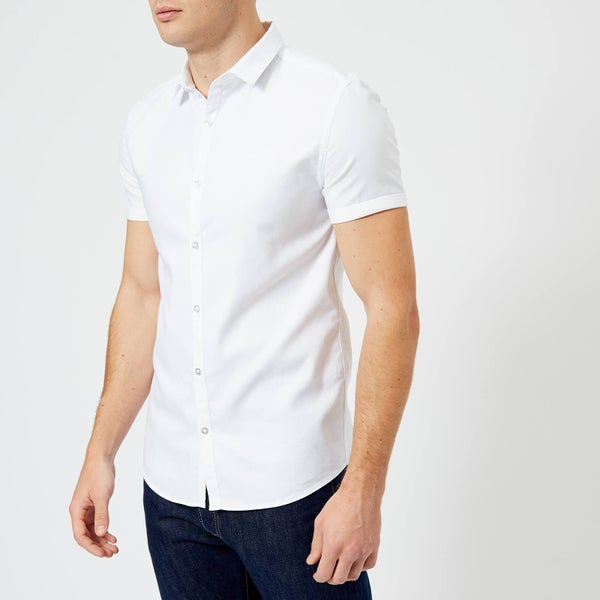 Superdry Men's Royal Oxford Slim Short Sleeve Shirt - Royal Optic