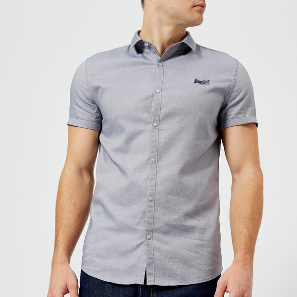 Superdry Men's Royal Oxford Slim Short Sleeve Shirt - Royal Slate