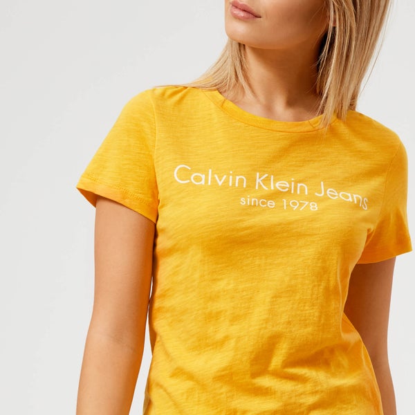 Calvin Klein Women's Logo T-Shirt - Spectra Yellow
