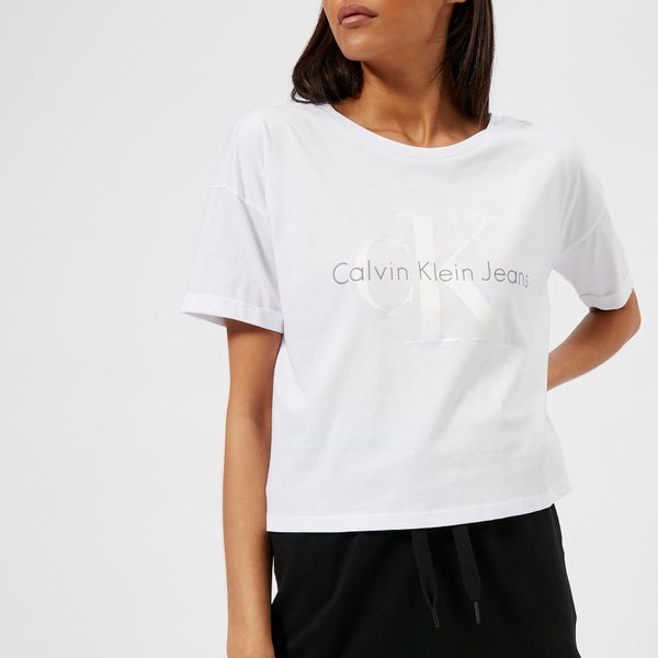 Calvin Klein Women's Logo Crop Top - Bright White