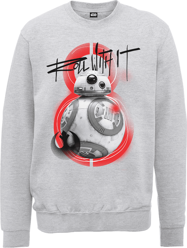 Star Wars The Last Jedi BB8 Roll With IT Grey Sweatshirt