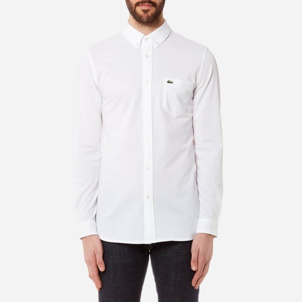Lacoste Men's Long Sleeved Casual Shirt - Blanc
