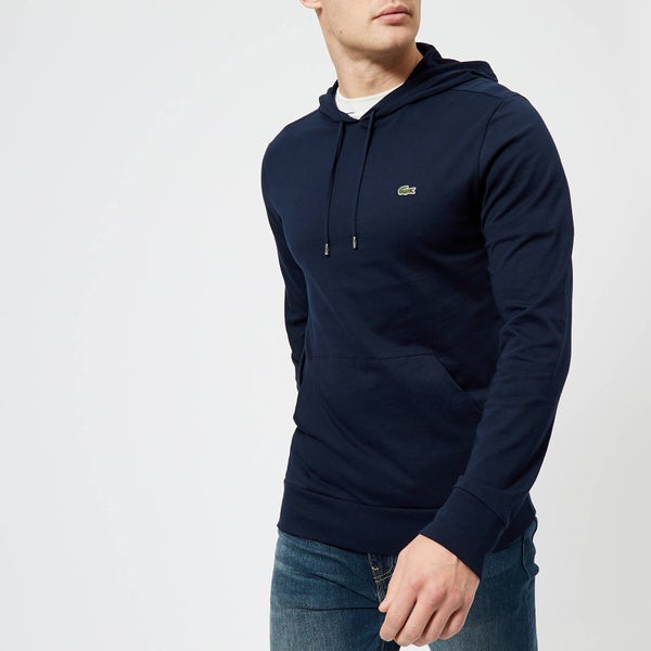 Lacoste Men's Logo Hooded Pima Long Sleeve T-Shirt - Navy