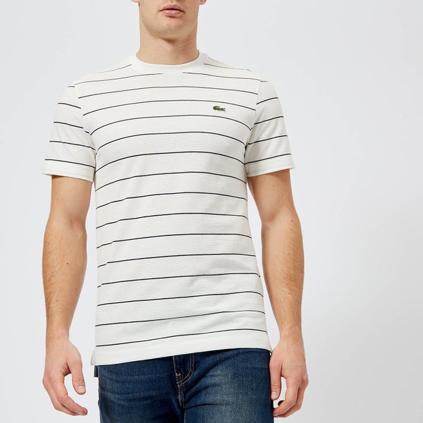 Lacoste Men's Small Stripe T-Shirt - Flour/Navy Blue