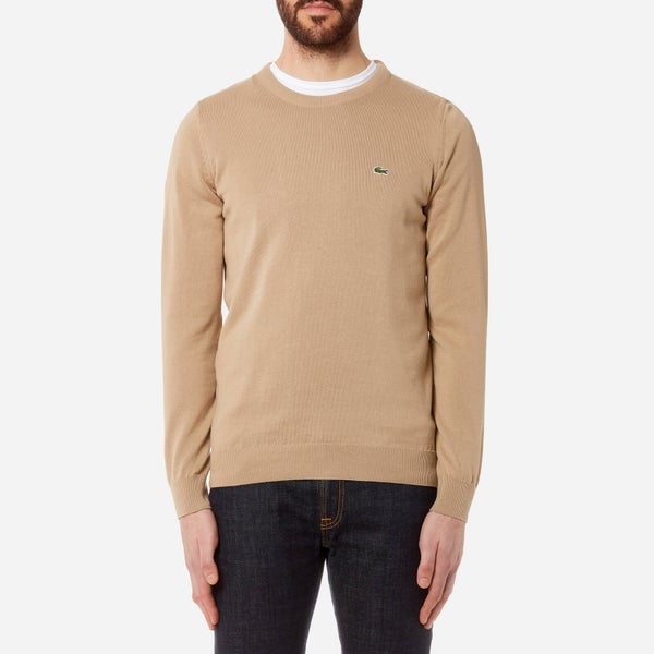 Lacoste Men's Basic Crew Knitted Jumper - Kraft Beige