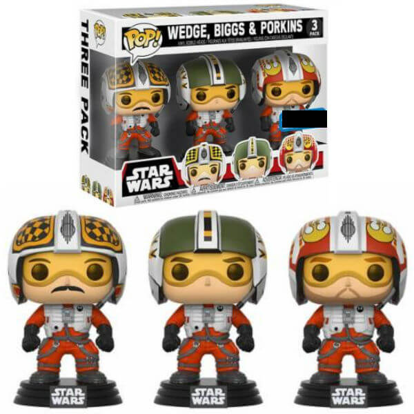 Lot de 3 Figurines Pop! EXC Wedge, Biggs & Porkins - Pilotes Star Wars