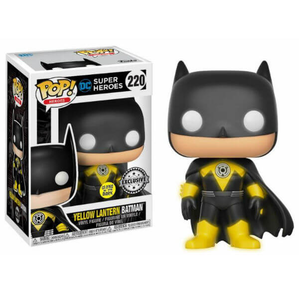 DC Yellow Lantern Metallic Batman EXC Pop! Vinyl Figure GITD