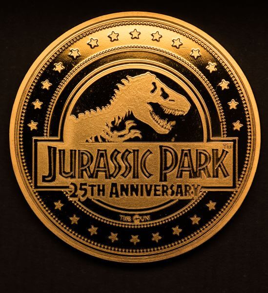 Pièce de Collection "Amber" Jurassic Park - Édition Dorée Exclusive pour Zavvi (1000 exemplaires)