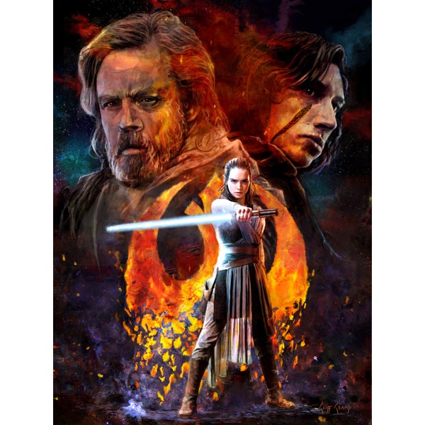 Star Wars: The Last Jedi "Disturbance" Lithograph By Cliff Cramp (18"x 24") Zavvi UK Exclusive Limited To 250 Pieces