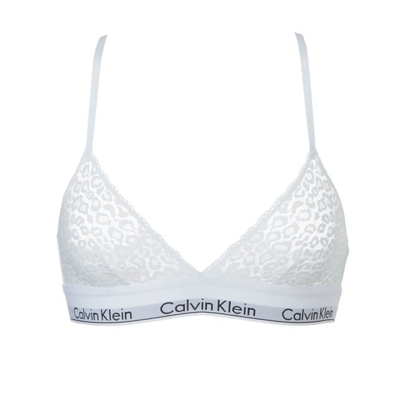 Calvin Klein Women's Leopard Unlined Triangle Bra - White