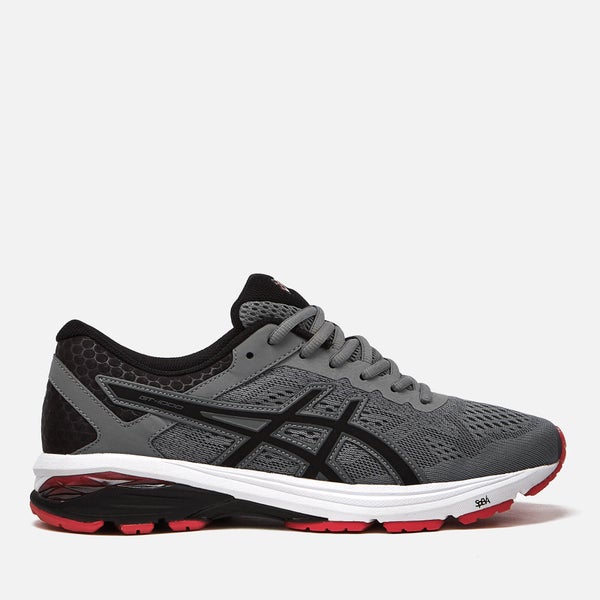 Asics Men's Running GT-1000 6 Trainers - Stone Grey/Black/Classic Red