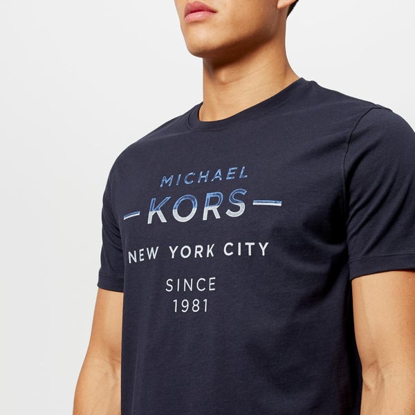 Michael Kors Men's Double Take Michael Kors Logo Graphic Short Sleeve T-Shirt - Midnight