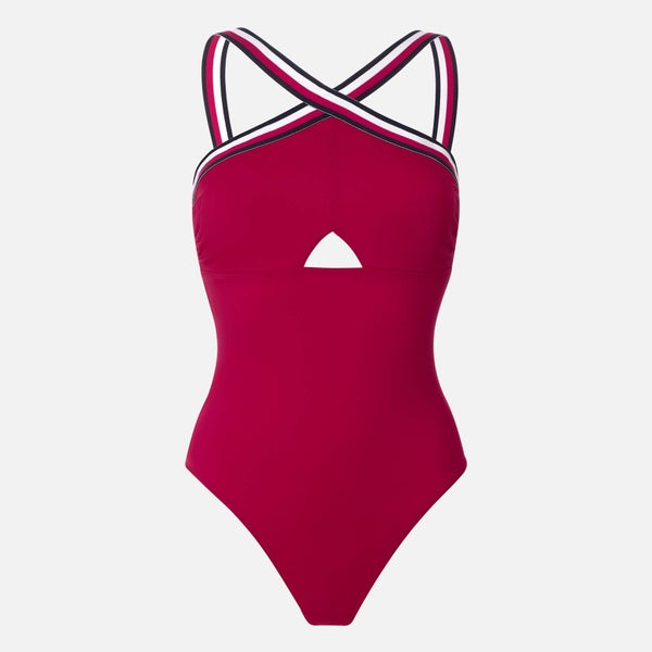 Tommy Hilfiger Women's One Piece Swimsuit - Red
