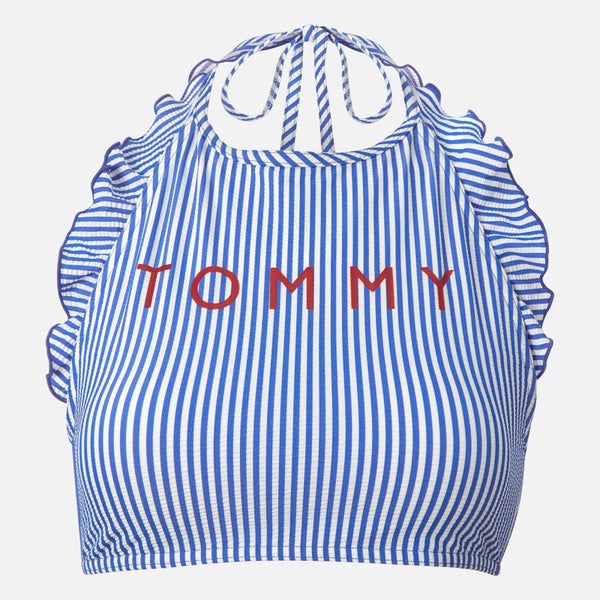 Tommy Hilfiger Women's Crop Top Bikini - Blue