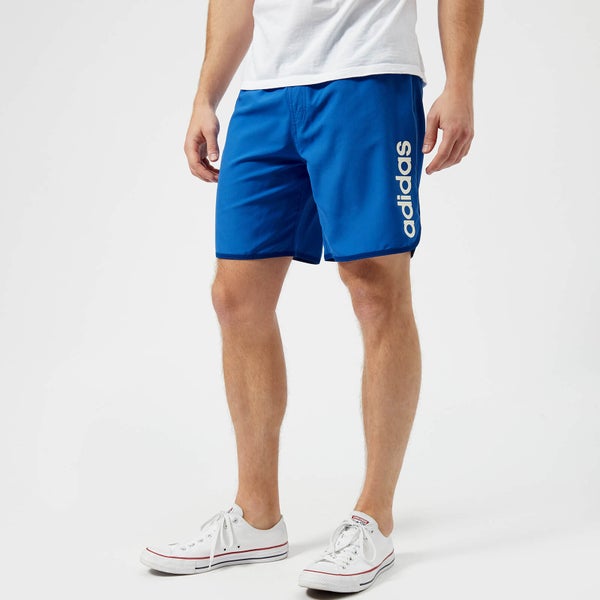 adidas Men's Split Side Logo Swim Shorts - Hi Res Blue