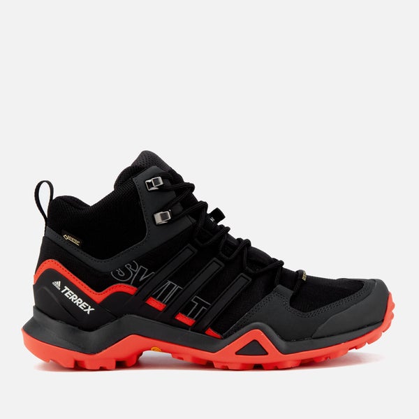 adidas Terrex Men's Swift R2 Mid Gore-Tex Hiking Boots - Core Black/Core Black/Red
