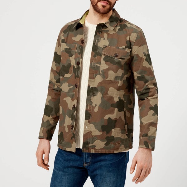 Barbour Heritage Men's Camo Button Through Overshirt - Olive