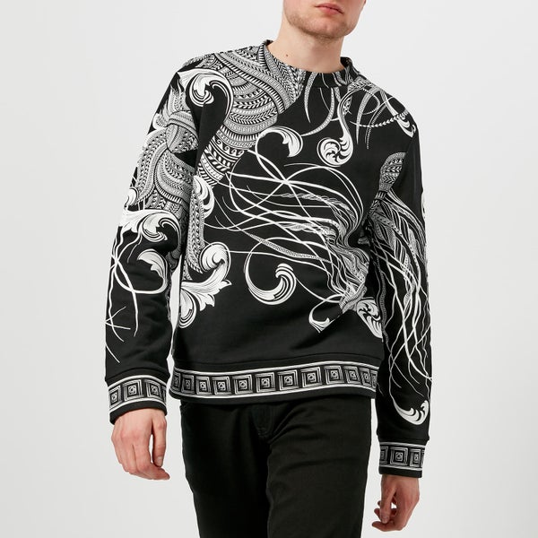 Versace Collection Men's All Over Pattern Sweatshirt - Nero