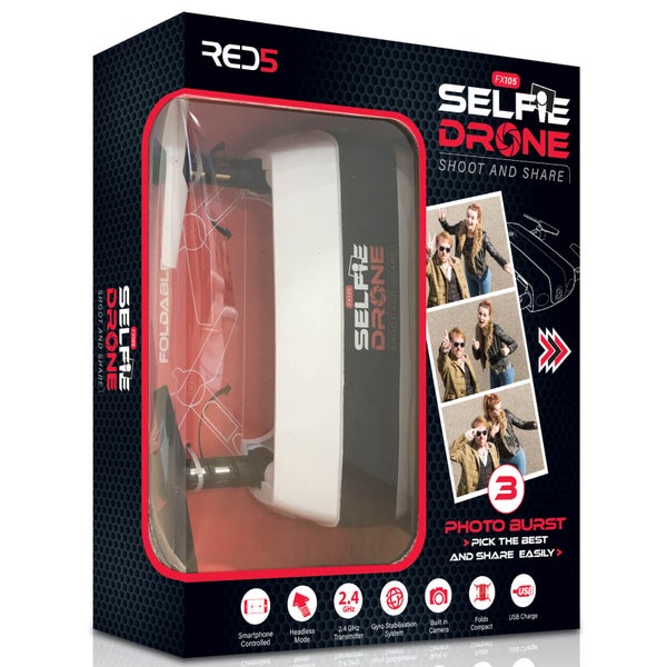 RED5 Selfie Drone Shoot and Share - White/Black