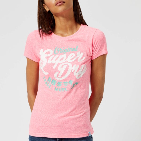 Superdry Women's New Original Entry T-Shirt - Fluro Pink Snowy