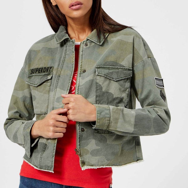 Superdry Women's Crop Utility Jacket - Washed Camo