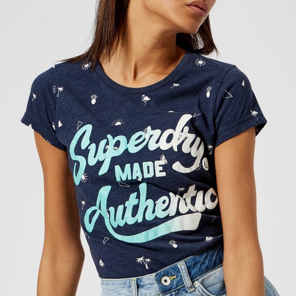 Superdry Women's Made Authentic Entry T-Shirt - Princedom Blue Marl