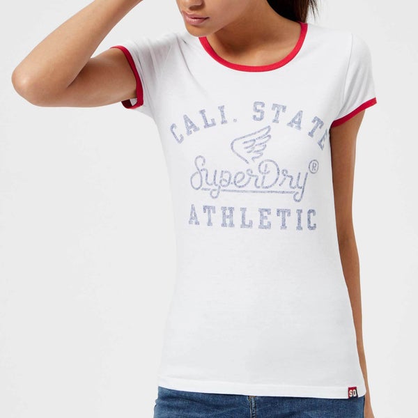 Superdry Women's State Athletic Ringer Entry T-Shirt - Optic