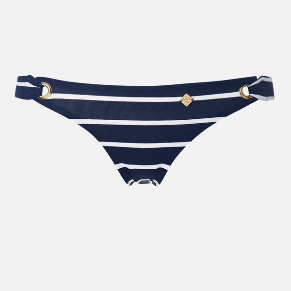 Superdry Women's Picot Textured Bikini Bottom - Nautical Stripe