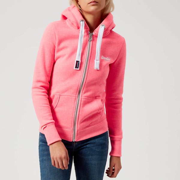 Superdry Women's Orange Label Primary Zip Hoody - Casette Pink Snowy