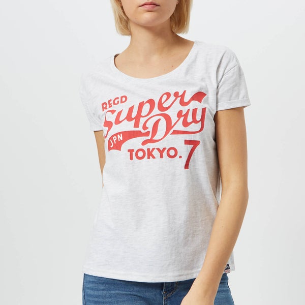 Superdry Women's Tokyo 7 Slim BF T-Shirt - Ice Marl