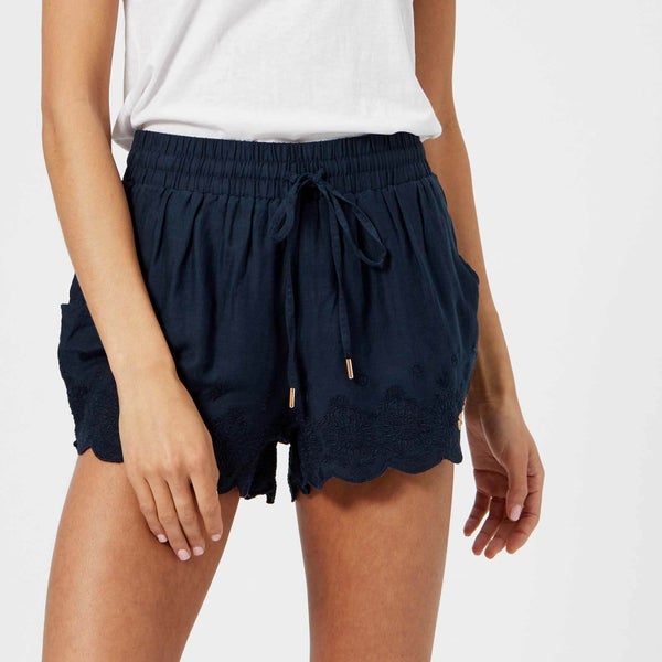 Superdry Women's Jenna Embroidered Edge Shorts - Eclipse Navy
