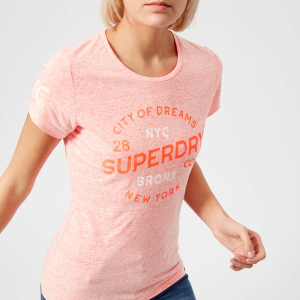 Superdry Women's City of Dreams Entry T-Shirt - Reef Coral Reverse Dyed