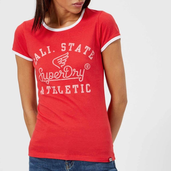 Superdry Women's State Athletic Ringer Entry T-Shirt - Ahoy Red