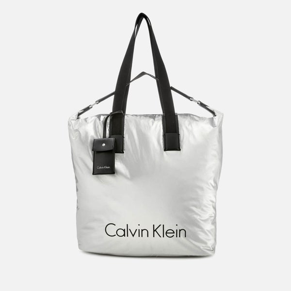 Calvin Klein Women's City Nylon Shopper Bag - Light Silver
