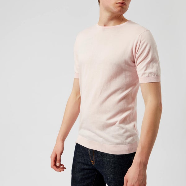 John Smedley Men's Belden 30 Gauge Sea Island Cotton T-Shirt - Dress-Shirt Pink